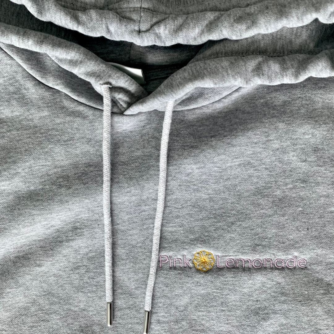 Embroidered Hoodie Shirts Pink Lemonade Skincare XS Grey 