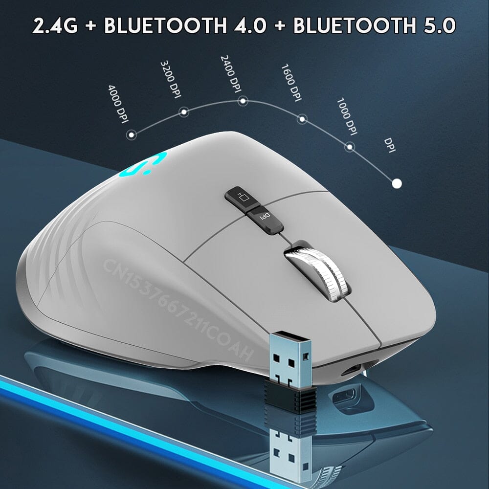 Rechargeable 2.4G Bluetooth Wireless Mouse - Experience Comfort and Customization - Say Goodbye to Cord Clutter! Computer Electronics PikNik 