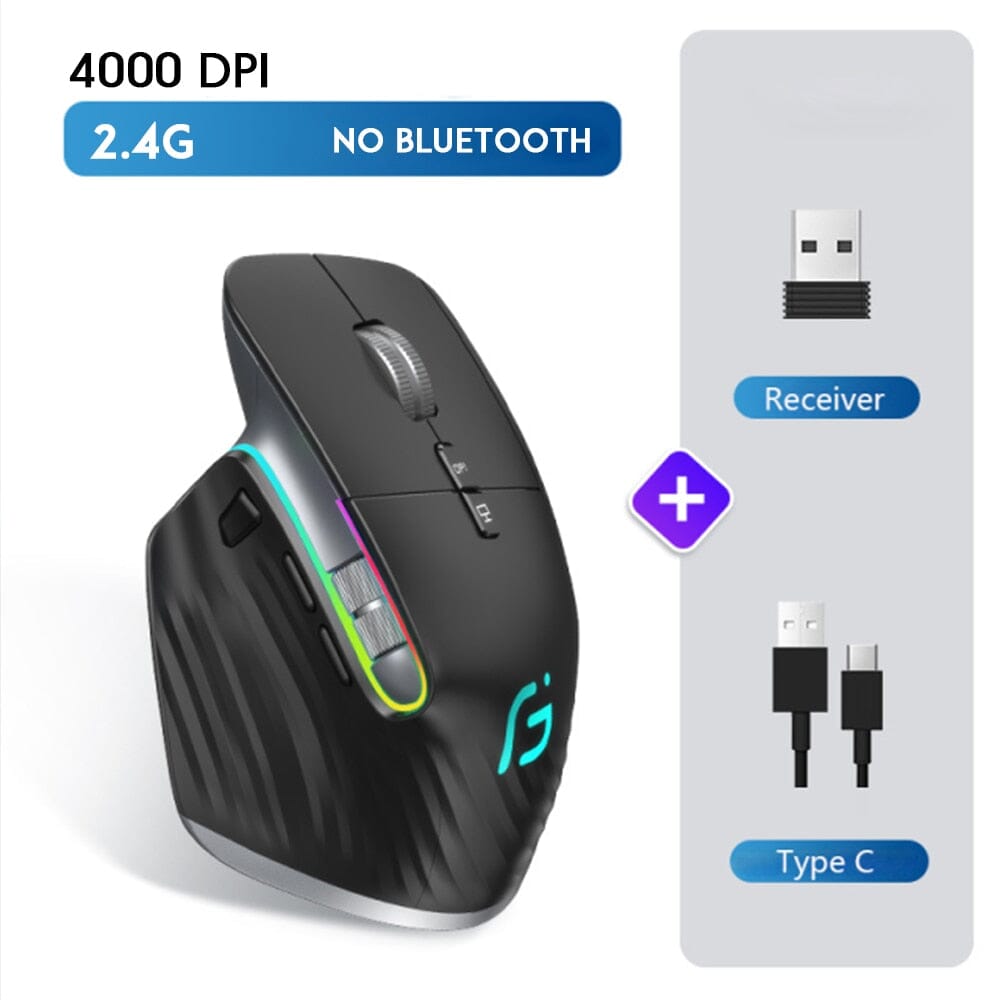 Rechargeable 2.4G Bluetooth Wireless Mouse - Experience Comfort and Customization - Say Goodbye to Cord Clutter! Computer Electronics PikNik 2.4G wireless 