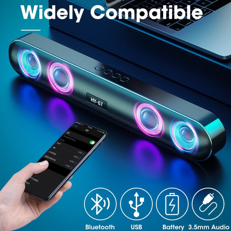 Niye PC Soundbar - Elevate your audio experience with wireless 6D surround sound and dazzling colorful lighting effect speakers. 0 PikNik 