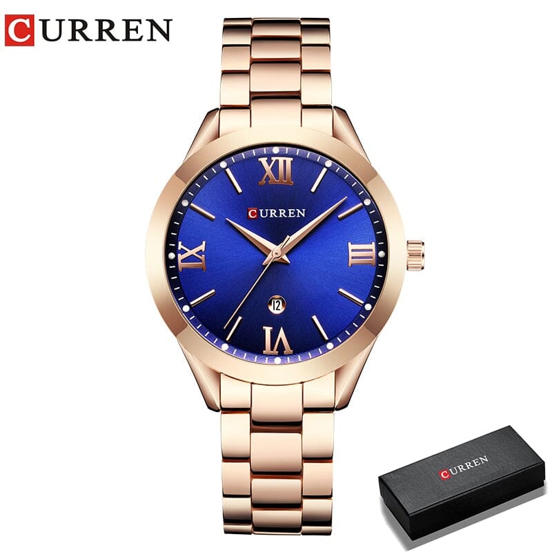 CURREN Gold Watch - The Ultimate Fashion Accessory with Practical Features - Elevate Your Style and Stay Organized. Mechanical Watches PikNik Rose gold blue-box 