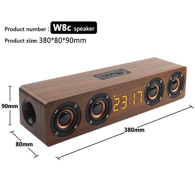 Wooden Bluetooth Speaker - Experience Rich Sound Quality Anywhere - Perfect for Indoor and Outdoor Use 0 PikNik W8C Brown 
