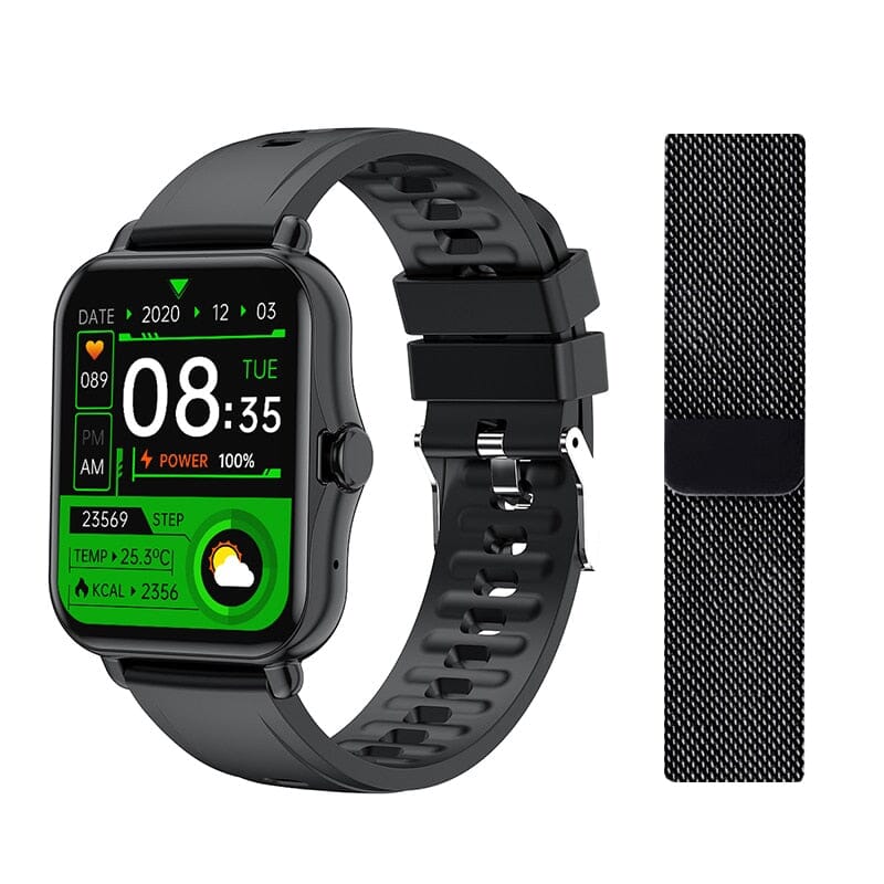 Unisex Smart Watch - Stay Connected and Monitor Your Health on-the-Go - The Ultimate Blend of Style, Functionality, and Performance Smart Watch PikNik black steel add bd 
