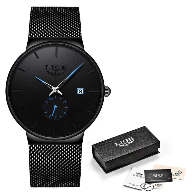 LIGE Unisex Quartz Sports Watch - The Ultimate Style and Functionality Accessory for Your Active Lifestyle! Mechanical Watches PikNik Black blue 