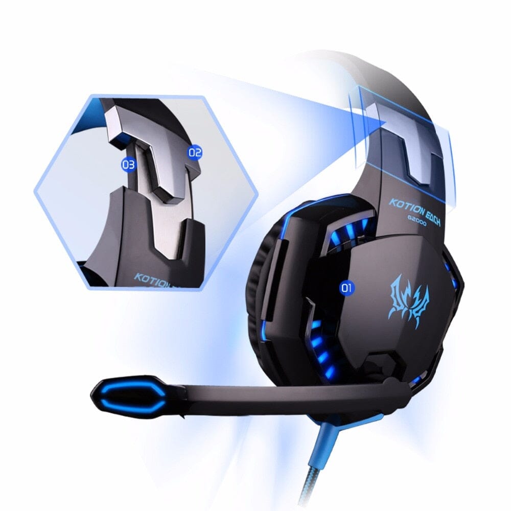 their gaming experience. Title: Kotion EACH G2000 Stereo Gaming Headset - Elevate Your Game with Crystal-Clear Audio and Customizable LED Lights Headphones PikNik 