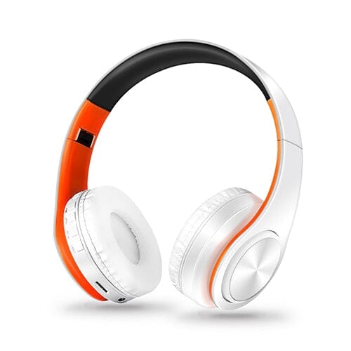 CATASSU Bluetooth Headphones - Immerse Yourself in Hi-Fi Sound Quality - Enjoy Wireless Convenience All Day Long Consumer Electronics - Portable Audio & Video - Earphones & Headphones PikNik White Orange 