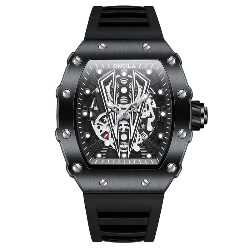ONOLA Mens Watch - Elevate Your Style with this Sports Timepiece - Fashionable and Functional Mechanical Watches PikNik Black 