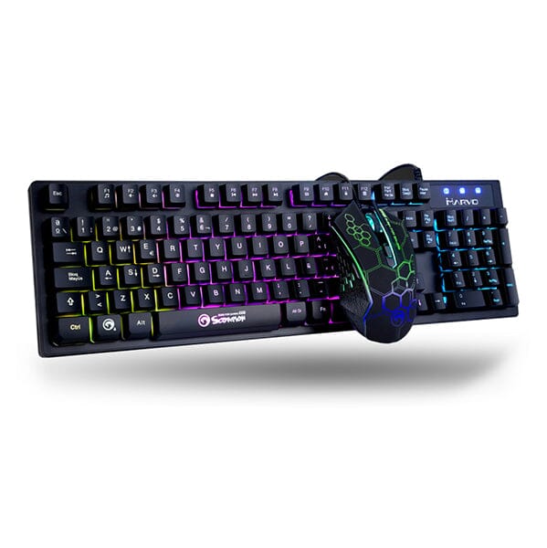 Marvo Wired LED Backlight 7-color Membrane Gaming Keyboard & Mouse Combo Gaming Keyboard Marvo 