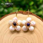 Lapis Lapis Baroque Pearl Earrings Style 6