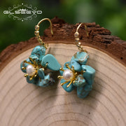 Turquoise Pearl Earrings Style 7