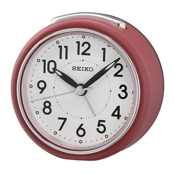 Seiko QHE125R Desk Alarm Clock - Red & White Alarm Clocks Seiko 
