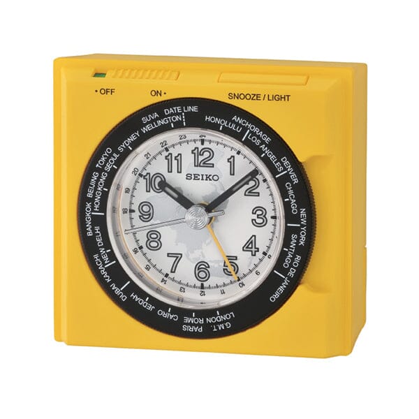 Seiko QHE181E Desk Alarm Clock - Yellow Alarm Clocks Seiko 