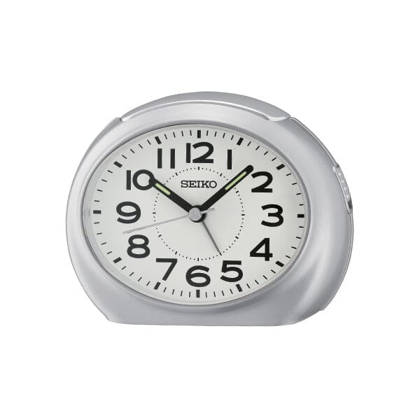 Seiko QHE193S Desk Alarm Clock - Silver Alarm Clocks Seiko 