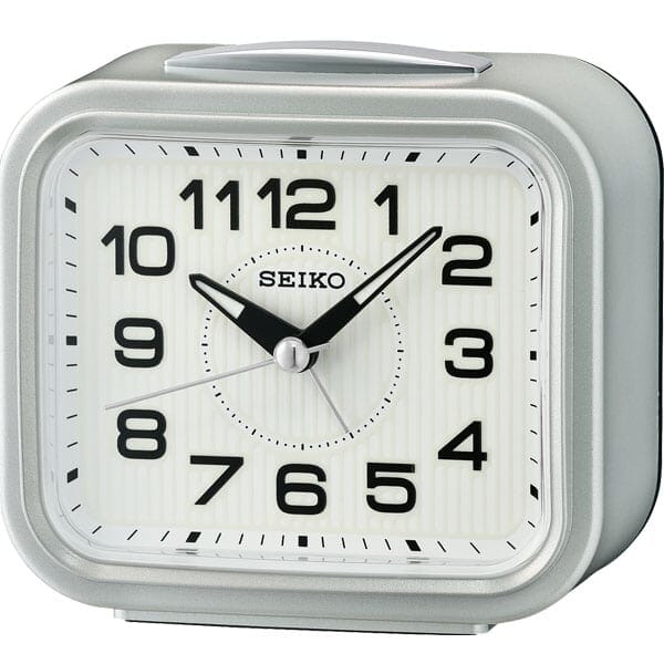 Seiko QHK050S Desk Alarm Clock - Silver Alarm Clocks Seiko 