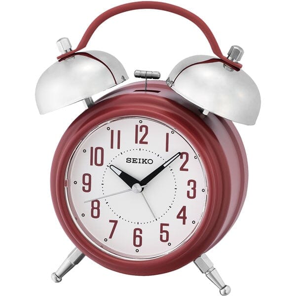 Seiko QHK051R Alarm Clock - Red & White Alarm Clocks Seiko 