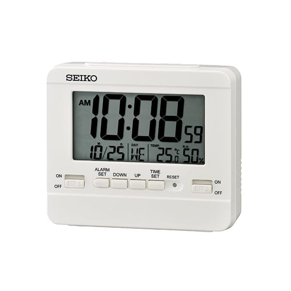 Seiko QHL086W Alarm Clock - White Alarm Clocks Seiko 