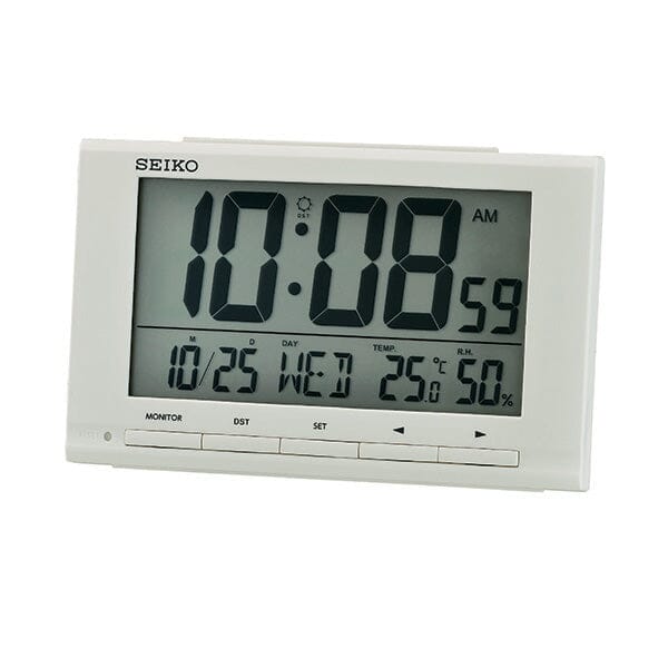 Seiko QHL090W Desk Digital Alarm Clock - White Alarm Clocks Seiko 