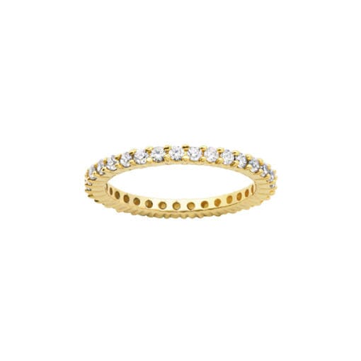 Cheri J'Adore Women's Thin Eternity Band in Sterling Silver, Cubic Zirconia 18K Gold Plated - Thingsy