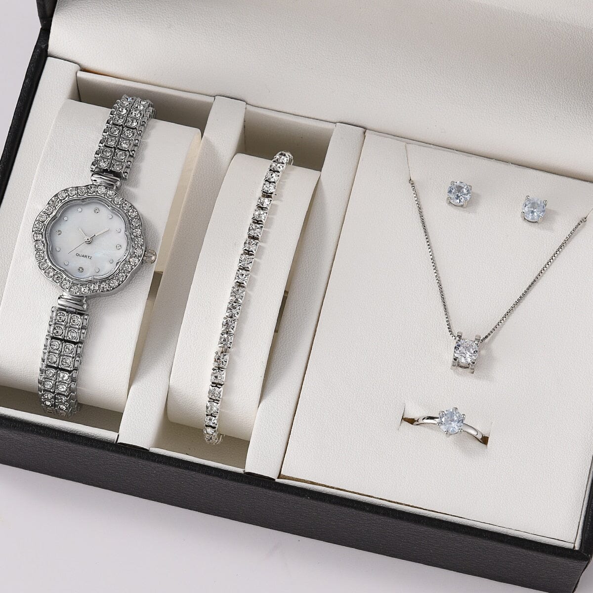 anywhere else. Elevate your fashion game with the 6PCS Set Luxury Watch Women Ring Necklace Earrings Rhinestone Fashion Wristwatch Female Casual Ladies Watches Bracelet Set Clock - Add a Touch of Glamour and Sophistication to Your Style Today! Mechanical Watches PikNik 