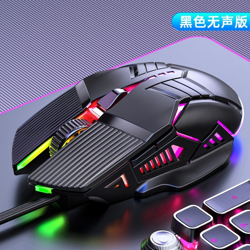 10moons Ergonomic Wired Gaming Mouse - Dominate Your Favorite Games with Unbeatable Accuracy and Comfort. Computer Electronics PikNik Silent-Black 