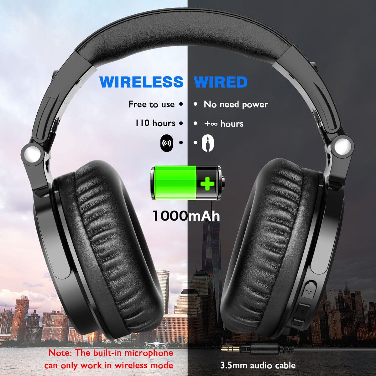 OneOdio Studio Wireless C (Pro-C) Bluetooth Headphones - Experience Crystal Clear Sound with 110 Hours of Playtime. Consumer Electronics - Portable Audio & Video - Earphones & Headphones PikNik 