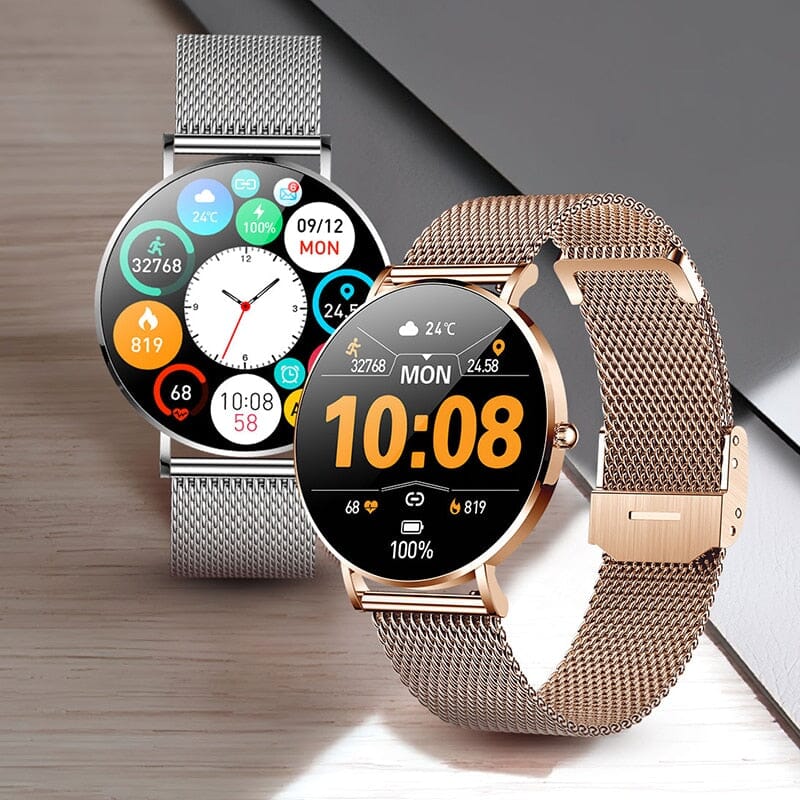 Ultra Thin Smart Watch Women - Elevate your style game with this minimalist, full-metal smartwatch that's designed to keep you connected and healthy all day long. Mechanical Watches PikNik 