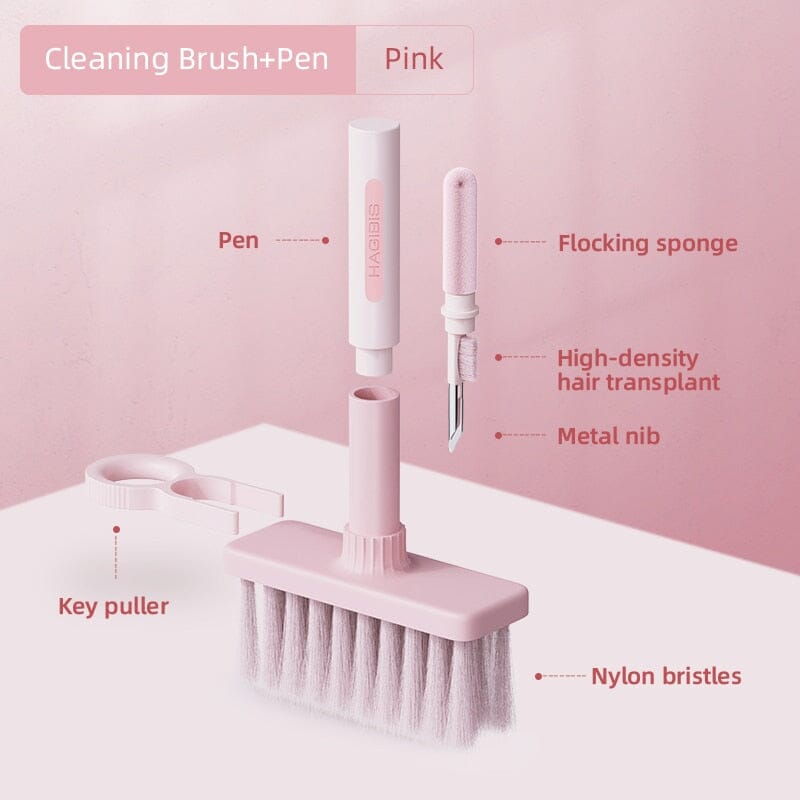 Hagibis Keyboard Cleaning Brush and Earphone Cleaning Kit - The Ultimate 5-in-1 Solution for a Spotless Clean! 0 PikNik Pink 