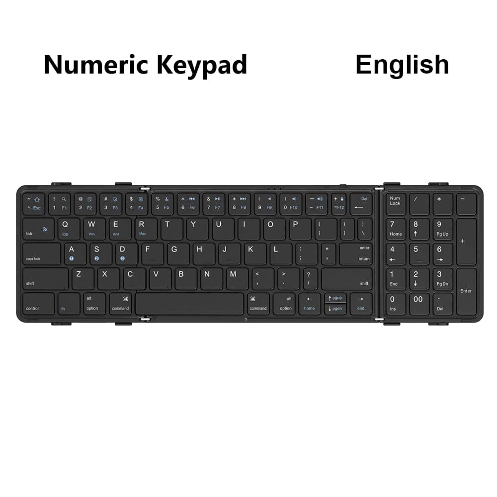 AVATTO Portable Mini Folding Wireless Bluetooth Keyboard - The Ultimate Multi-Language Typing Companion - Connect up to 3 Devices for Effortless Productivity 0 PikNik Numeric keypad 
