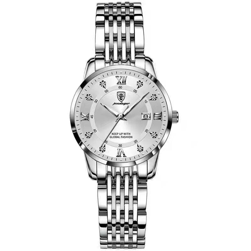 POEDAGAR Women's Watch - Elegant Timekeeping for Busy Lifestyles - Stay punctual in style with the luxurious POEDAGAR Women's Watch. Mechanical Watches PikNik Silver White S 