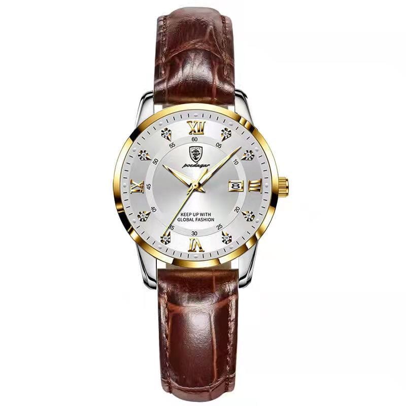 POEDAGAR Women's Watch - Elegant Timekeeping for Busy Lifestyles - Stay punctual in style with the luxurious POEDAGAR Women's Watch. Mechanical Watches PikNik Gold White L 