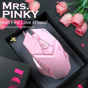 Pink gaming mouse