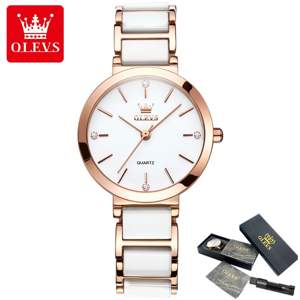 OLEVS Fashion Women Watch - Stay Stylish and Punctual with the Perfect Timepiece Mechanical Watches PikNik White 