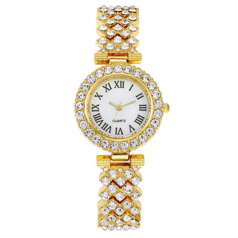 Reloj Mujer Luxury Watch and Bracelet Set - Elevate Your Style with Dazzling Diamonds - A Perfect Blend of Form and Function Mechanical Watches PikNik Gold-1pc 