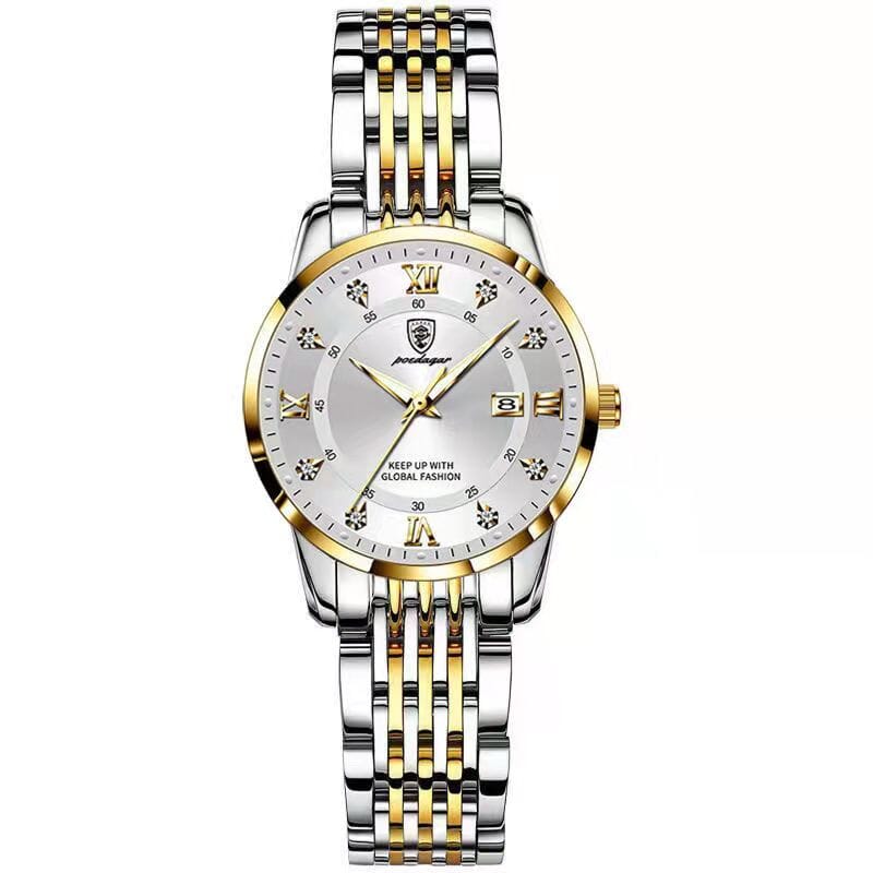 POEDAGAR Women's Watch - Elegant Timekeeping for Busy Lifestyles - Stay punctual in style with the luxurious POEDAGAR Women's Watch. Mechanical Watches PikNik Gold White S 