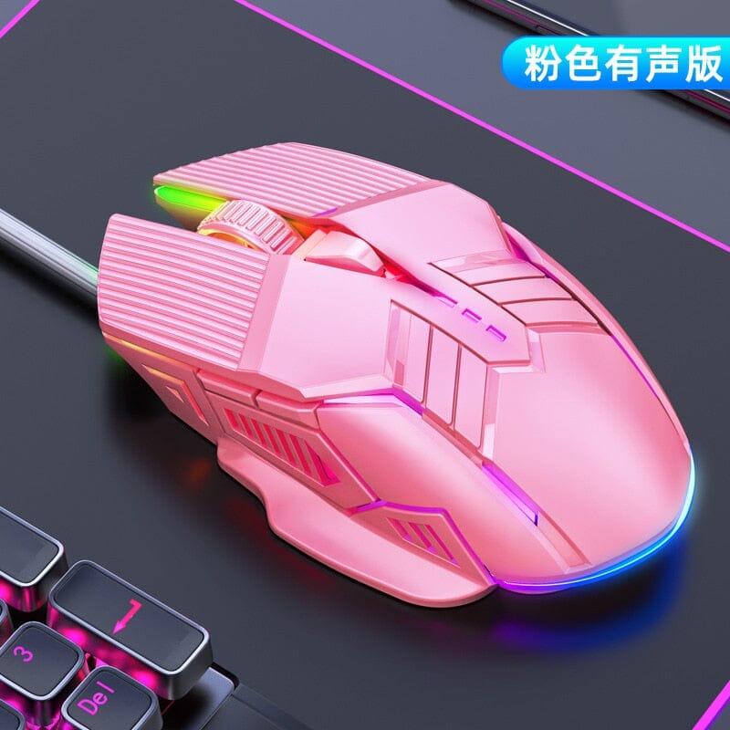 10moons Ergonomic Wired Gaming Mouse - Dominate Your Favorite Games with Unbeatable Accuracy and Comfort. Computer Electronics PikNik Sound-Pink 