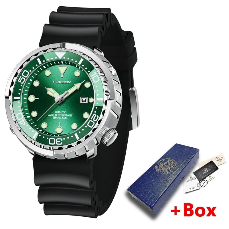 active lifestyle compromise your style - LIGE Mens Watches 5ATM Sports Waterproof Quartz Wristwatch: The Ultimate Sports Companion. Mechanical Watches PikNik Green-Silicone 