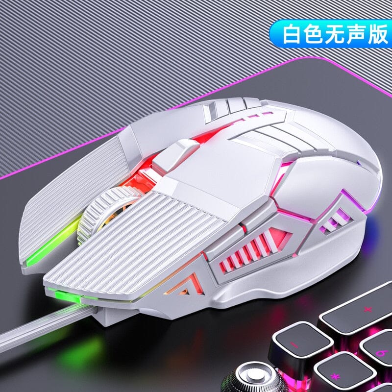 10moons Ergonomic Wired Gaming Mouse - Dominate Your Favorite Games with Unbeatable Accuracy and Comfort. Computer Electronics PikNik Silent-White 
