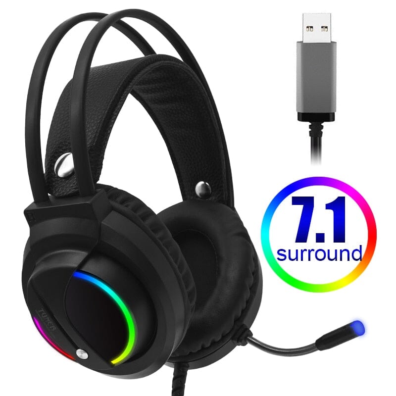 Cosbary Gaming Headset - Get Ready to Take Your Game to the Next Level - 7.1 Surround Sound for Ultimate Realism Headphones PikNik 7.1 Channle USB Plug 