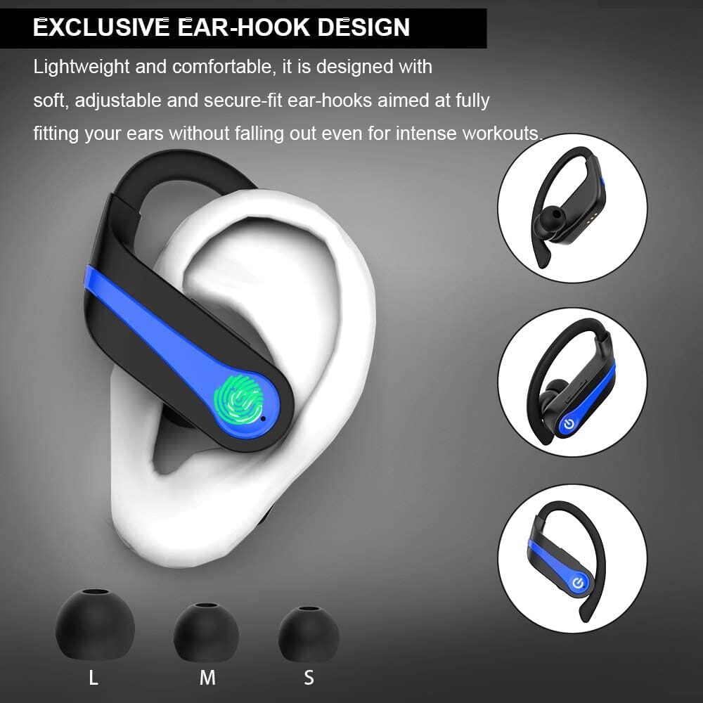 Bluetooth 5.1 Earphone Sport Stereo Waterproof Wireless Headphone - Breakthrough Audio Experience - 40 Hours of Uninterrupted Playtime Consumer Electronics - Portable Audio & Video - Earphones & Headphones PikNik 