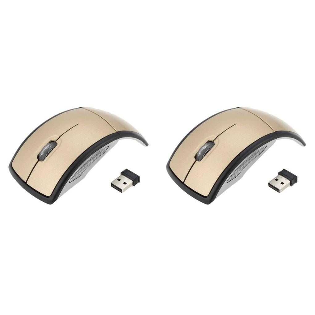 Arc 2.4G Wireless Folding Mouse - Unleash Productivity Anywhere - Stylish and Ergonomic 0 PikNik 2PCS Gold 