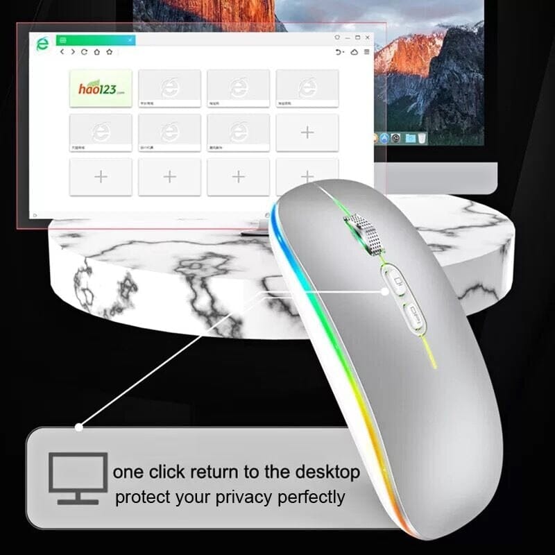 Erilles Dual Mode Bluetooth 2.4G Wireless Mouse - Work and Game with Ultimate Efficiency - Type-C Rechargeable and Ergonomic Design Computer Electronics PikNik 