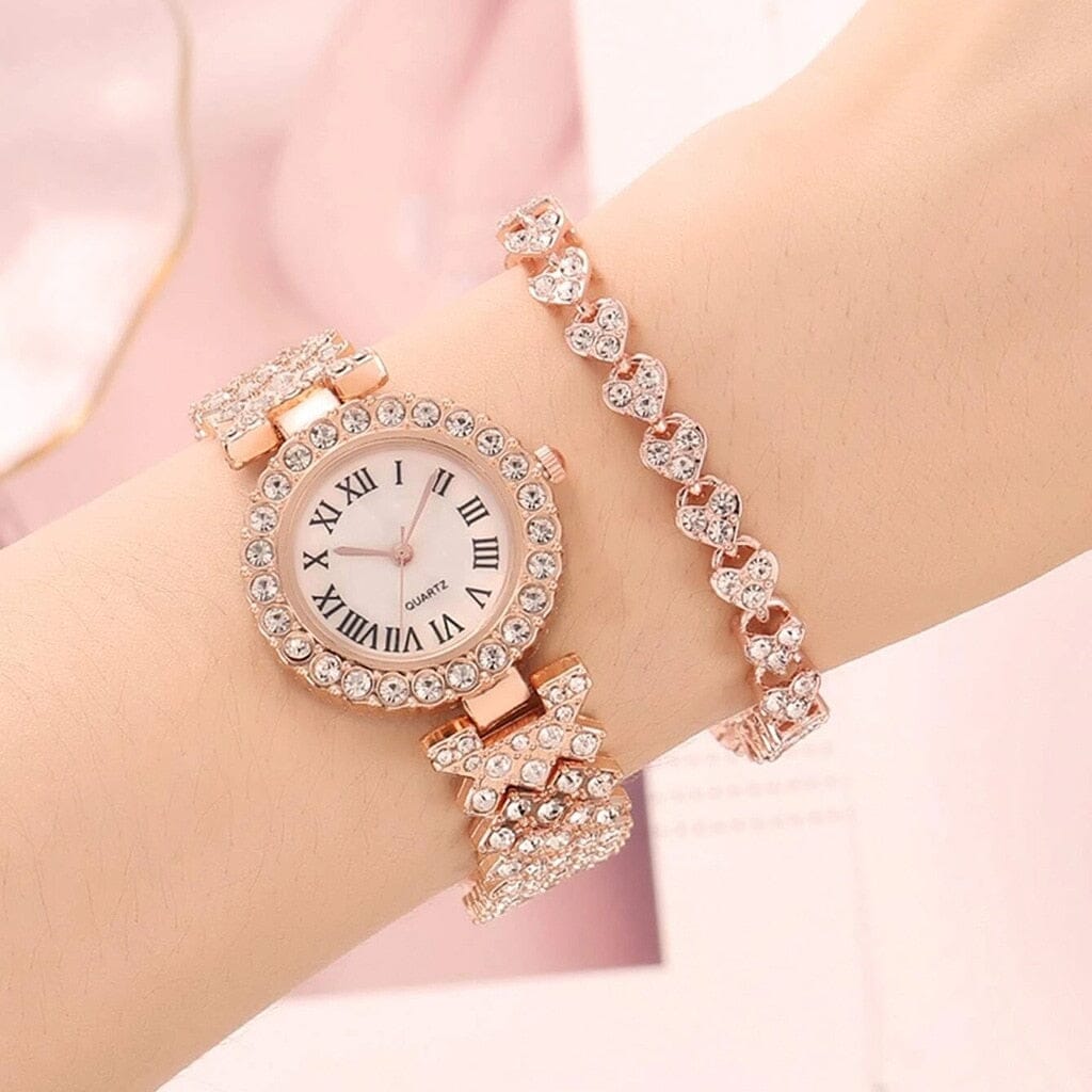 Reloj Mujer Luxury Watch and Bracelet Set - Elevate Your Style with Dazzling Diamonds - A Perfect Blend of Form and Function Mechanical Watches PikNik 