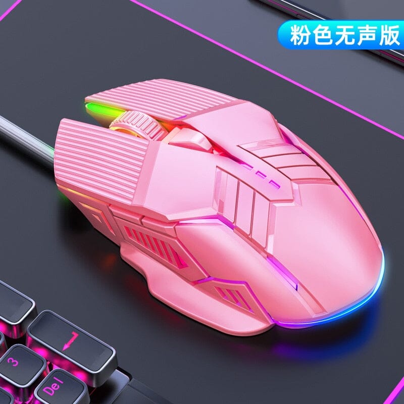 10moons Ergonomic Wired Gaming Mouse - Dominate Your Favorite Games with Unbeatable Accuracy and Comfort. Computer Electronics PikNik Silent-Pink 