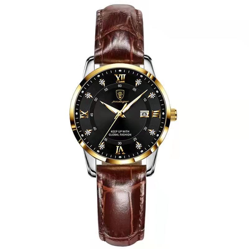 POEDAGAR Women's Watch - Elegant Timekeeping for Busy Lifestyles - Stay punctual in style with the luxurious POEDAGAR Women's Watch. Mechanical Watches PikNik Gold Black L 