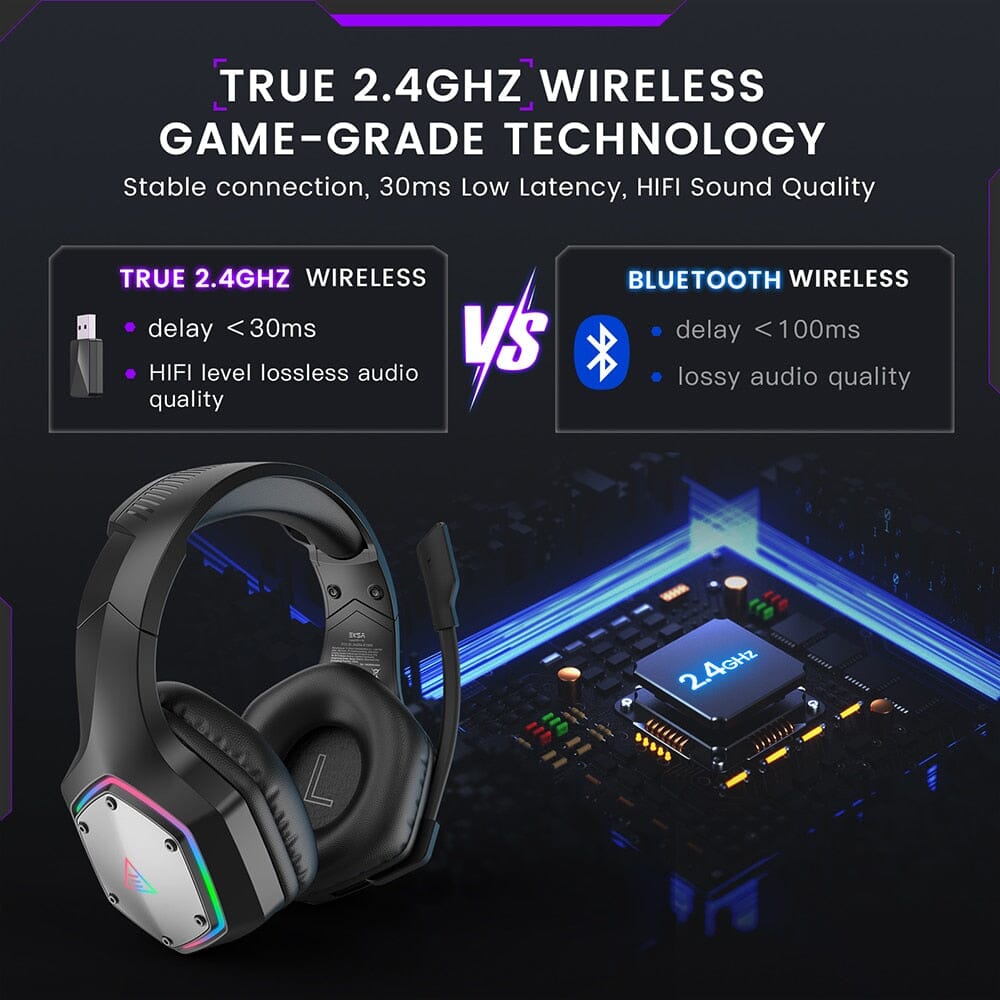 EKSA E1000 WT Wireless Gaming Headset - Immersive 7.1 Surround Sound - Dominate Your Competition Headphones PikNik 
