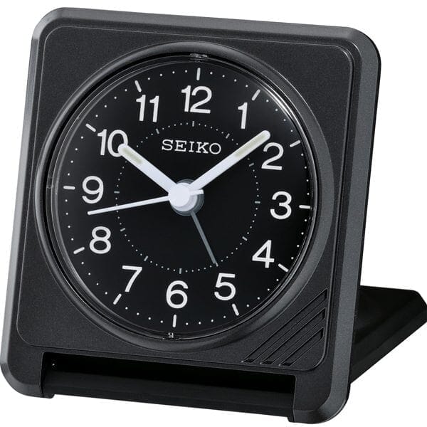 Seiko QHT015K Travel Alarm Clock - Black Alarm Clocks Seiko 