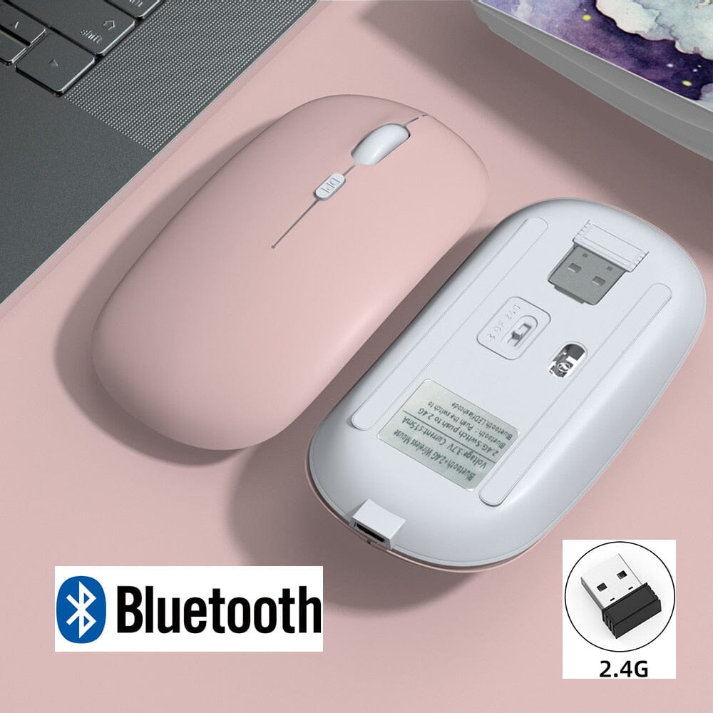 Rechargeable Wireless Bluetooth Mouse - The Ultimate Gaming Powerhouse - Unbeatable 30 Day Battery Life Computer Electronics PikNik Pink 
